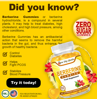 Berberine Gummies 60 pcs | Zero Sugar | Made in USA