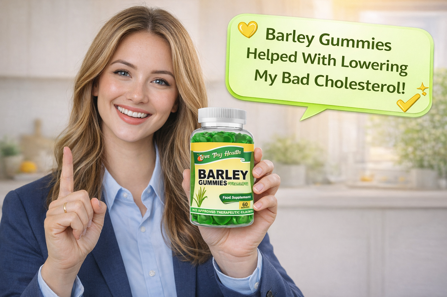 Barley Gummies with SuperGreens 1200MG 60Pcs Gummies Per Bottle