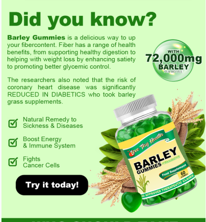 Barley Gummies with SuperGreens 1200MG 60Pcs Gummies Per Bottle