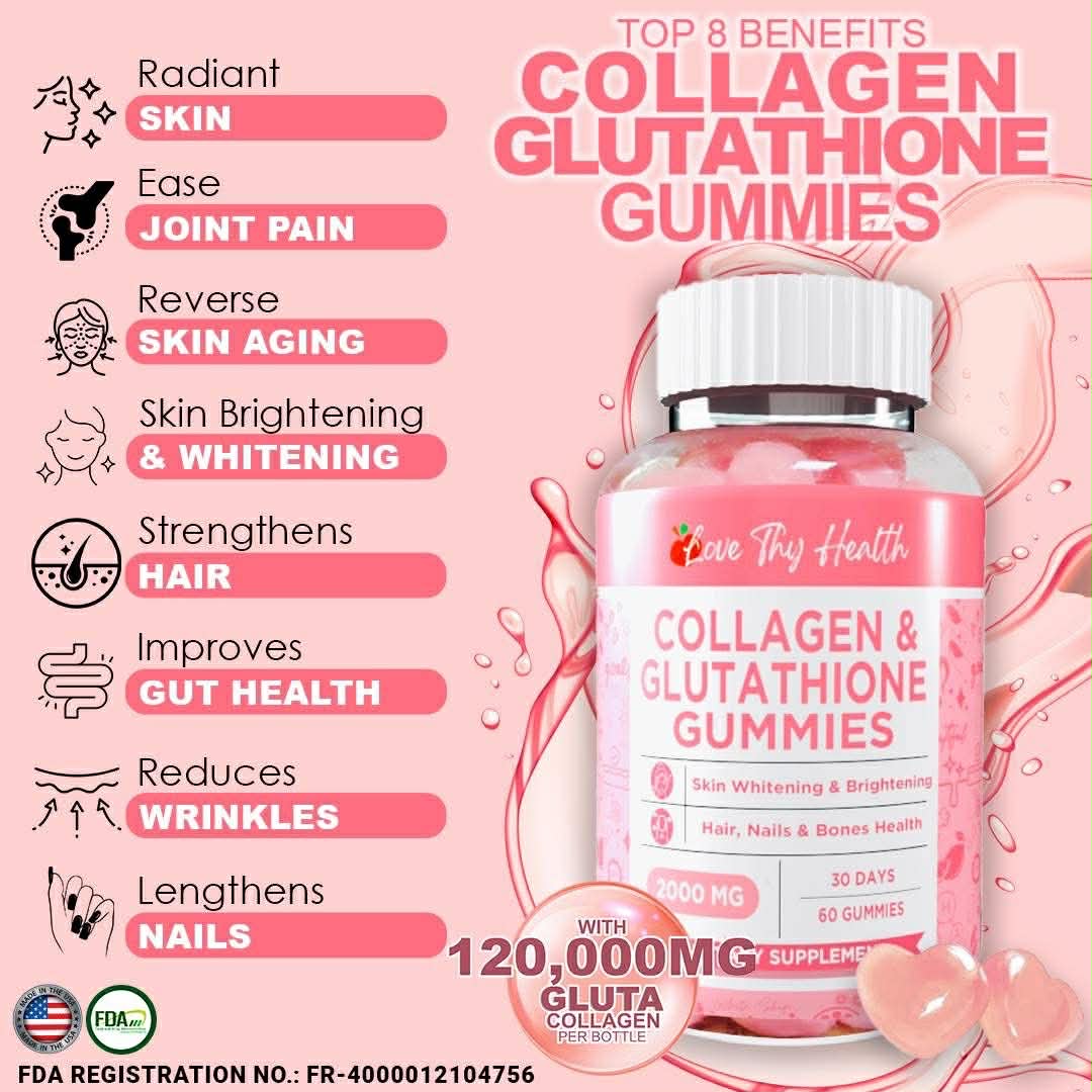 COLLAGEN GLUTATHIONE GUMMIES 1000MG/60 Gummies